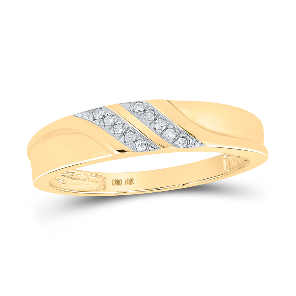 10k Yellow Gold Diamond Cluster Matching Trio His & Hers Wedding Ring Band Set 1/3 Cttw