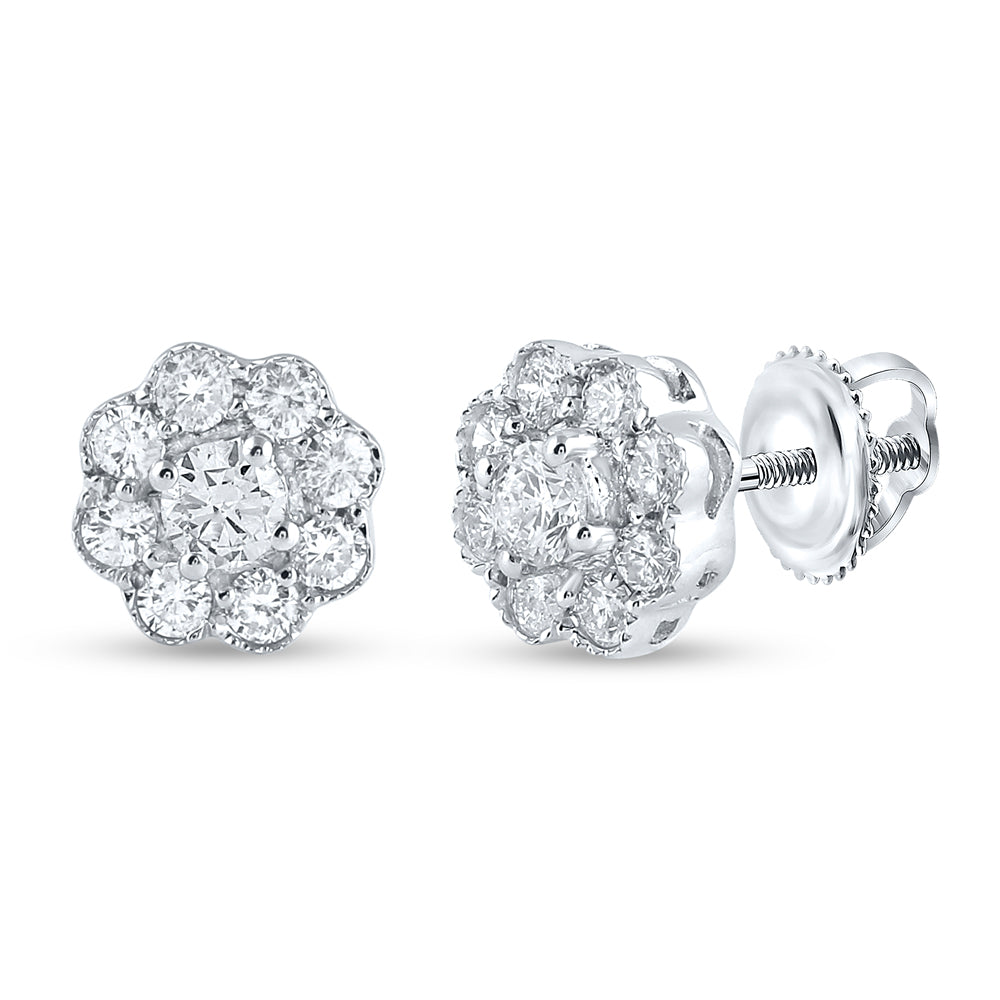 1/2CTW-DIA NK FLOWER EARRING