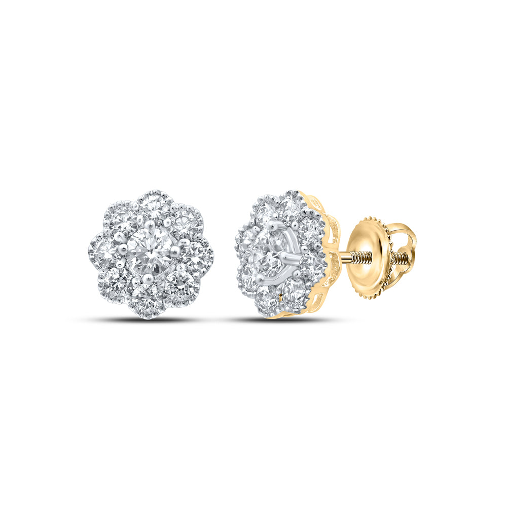 1 1/2CTW-DIA FLOWER EARRING