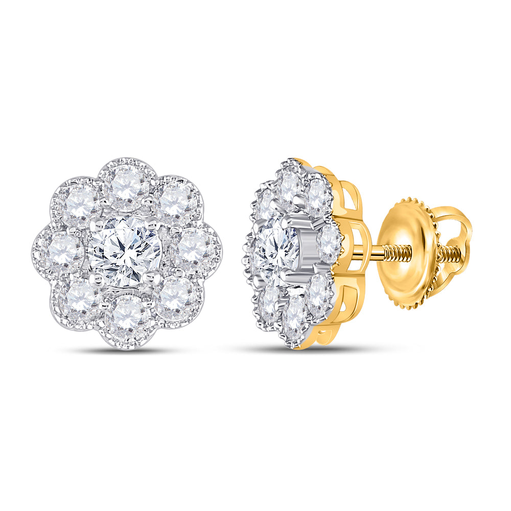 2 CTW-DIA ANA M FLOWER EARRING