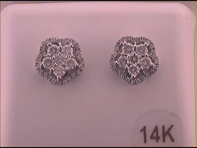 3/4CTW-DIA CN FLOWER EARRING