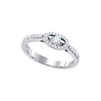 Load image into Gallery viewer, 10kt White Gold Womens Round Diamond Solitaire Bridal Wedding Engagement Ring 1/4 Cttw
