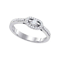 Load image into Gallery viewer, 10kt White Gold Womens Round Diamond Solitaire Bridal Wedding Engagement Ring 1/4 Cttw
