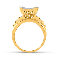 Load image into Gallery viewer, 10kt Yellow Gold Womens Round Diamond Cindys Dream Cluster Bridal Wedding Engagement Ring 7/8 Cttw - Size 8
