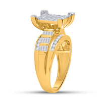Load image into Gallery viewer, 10kt Yellow Gold Womens Round Diamond Cindys Dream Cluster Bridal Wedding Engagement Ring 7/8 Cttw - Size 8

