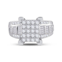 Load image into Gallery viewer, 10kt White Gold Womens Round Diamond Cindys Dream Cluster Bridal Wedding Engagement Ring 7/8 Cttw
