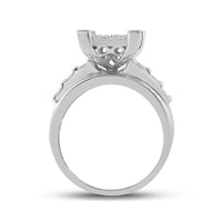 Load image into Gallery viewer, 10kt White Gold Womens Round Diamond Cindys Dream Cluster Bridal Wedding Engagement Ring 7/8 Cttw

