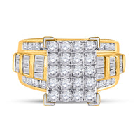 Load image into Gallery viewer, 10kt Yellow Gold Womens Round Diamond Cindys Dream Cluster Bridal Wedding Engagement Ring 2.00 Cttw

