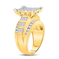 Load image into Gallery viewer, 10kt Yellow Gold Womens Round Diamond Cindys Dream Cluster Bridal Wedding Engagement Ring 2.00 Cttw
