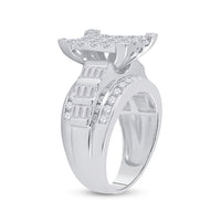 Load image into Gallery viewer, 10kt White Gold Womens Round Diamond Cindys Dream Cluster Bridal Wedding Engagement Ring 2.00 Cttw
