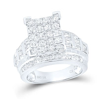 Load image into Gallery viewer, 10kt White Gold Womens Round Diamond Cindys Dream Cluster Bridal Wedding Engagement Ring 2.00 Cttw
