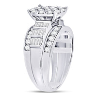Load image into Gallery viewer, 10kt White Gold Womens Round Diamond Cluster Bridal Wedding Engagement Ring 2.00 Cttw
