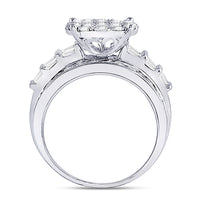 Load image into Gallery viewer, 10kt White Gold Womens Round Diamond Cluster Bridal Wedding Engagement Ring 2.00 Cttw
