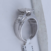 Load image into Gallery viewer, 10kt White Gold Womens Round Diamond Cluster Bridal Wedding Engagement Ring 2.00 Cttw Size 8
