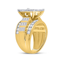 Load image into Gallery viewer, 10kt Yellow Gold Womens Round Diamond Cluster Bridal Wedding Engagement Ring 3.00 Cttw

