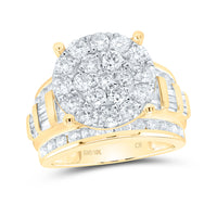 Load image into Gallery viewer, 10kt Yellow Gold Womens Round Diamond Cluster Bridal Wedding Engagement Ring 3.00 Cttw
