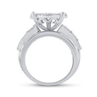 Load image into Gallery viewer, 10kt White Gold Womens Round Diamond Cluster Bridal Wedding Engagement Ring 3.00 Cttw
