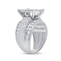 Load image into Gallery viewer, 10kt White Gold Womens Round Diamond Cluster Bridal Wedding Engagement Ring 3.00 Cttw
