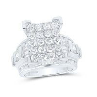 Load image into Gallery viewer, 10kt White Gold Womens Round Diamond Cindys Dream Cluster Bridal Wedding Engagement Ring 3.00 Cttw
