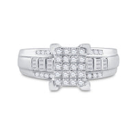 Load image into Gallery viewer, 10kt White Gold Womens Round Diamond Cindys Dream Cluster Bridal Wedding Engagement Ring 1/2 Cttw
