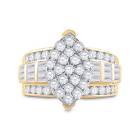 Load image into Gallery viewer, 10kt Yellow Gold Womens Diamond Oval Cluster Bridal Wedding Engagement Ring 2.00 Cttw
