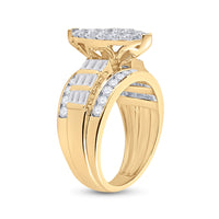 Load image into Gallery viewer, 10kt Yellow Gold Womens Diamond Oval Cluster Bridal Wedding Engagement Ring 2.00 Cttw
