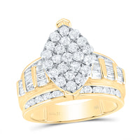 Load image into Gallery viewer, 10kt Yellow Gold Womens Diamond Oval Cluster Bridal Wedding Engagement Ring 2.00 Cttw
