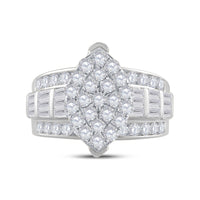 Load image into Gallery viewer, 10kt White Gold Womens Diamond Oval Cluster Bridal Wedding Engagement Ring 2.00 Cttw

