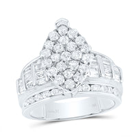 Load image into Gallery viewer, 10kt White Gold Womens Diamond Oval Cluster Bridal Wedding Engagement Ring 2.00 Cttw
