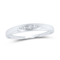 Load image into Gallery viewer, 10kt White Gold His &amp; Hers Round Diamond Cluster Matching Bridal Wedding Ring Band Set 1/12 Cttw
