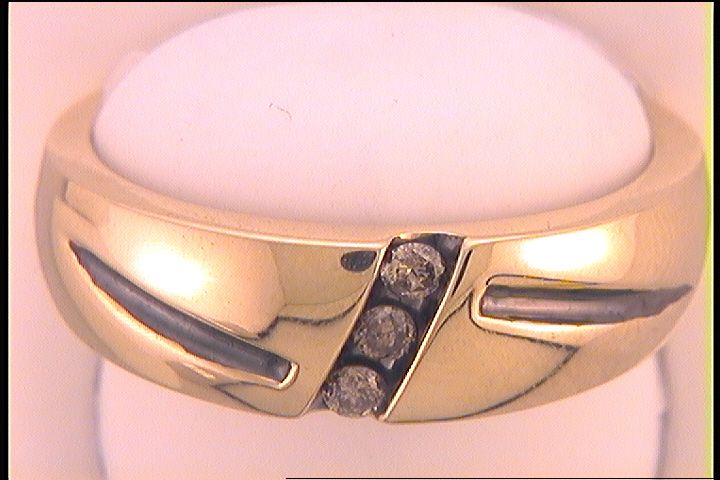 1/6CTW-DIA MICRO-PAVE MENS BROWN BAND