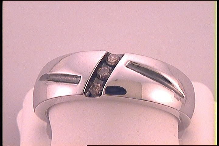 1/6CTW-DIA MICRO-PAVE MENS BROWN BAND