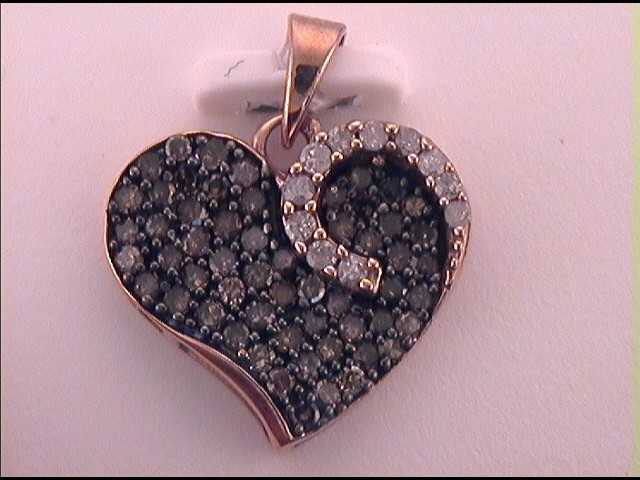 3/4CT-DIA NATURAL BROWN HEART PENDANT