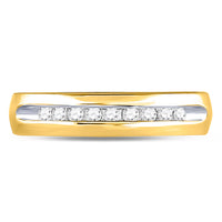Load image into Gallery viewer, 14kt Yellow Gold Mens Round Diamond Single-row Channel-set Wedding Band Ring 1/4 Cttw
