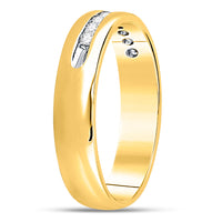 Load image into Gallery viewer, 14kt Yellow Gold Mens Round Diamond Single-row Channel-set Wedding Band Ring 1/4 Cttw
