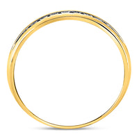 Load image into Gallery viewer, 14kt Yellow Gold Mens Round Diamond Single-row Channel-set Wedding Band Ring 1/4 Cttw
