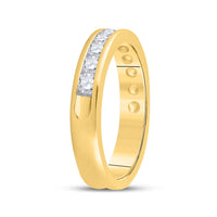Load image into Gallery viewer, 14kt Yellow Gold Womens Round Diamond Channel-set 4mm Wedding Band 3/4 Cttw
