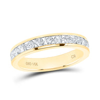 Load image into Gallery viewer, 14kt Yellow Gold Womens Round Diamond Channel-set 4mm Wedding Band 3/4 Cttw
