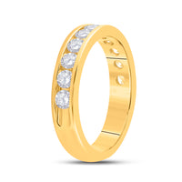 Load image into Gallery viewer, 14kt Yellow Gold Womens Machine Set Round Diamond Wedding Band 1.00 Cttw
