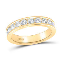 Load image into Gallery viewer, 14kt Yellow Gold Womens Machine Set Round Diamond Wedding Band 1.00 Cttw
