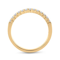 Load image into Gallery viewer, 14kt Yellow Gold Womens Machine Set Round Diamond Wedding Band 1/4 Cttw
