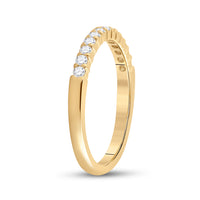 Load image into Gallery viewer, 14kt Yellow Gold Womens Machine Set Round Diamond Wedding Band 1/4 Cttw
