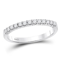 Load image into Gallery viewer, 14kt White Gold Womens Round Diamond Machine-set Wedding Band Ring 1/4 Cttw
