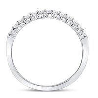 Load image into Gallery viewer, 14kt White Gold Womens Round Diamond Machine-set Wedding Band Ring 1/4 Cttw
