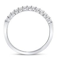 Load image into Gallery viewer, 14kt White Gold Womens Round Diamond Machine-set Wedding Band Ring 1/4 Cttw
