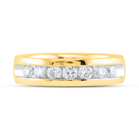 Load image into Gallery viewer, 14k Yellow Gold Mens Round Diamond Channel-set Wedding Anniversary Band 1.00 Cttw

