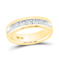 Load image into Gallery viewer, 14k Yellow Gold Mens Round Diamond Channel-set Wedding Anniversary Band 1.00 Cttw

