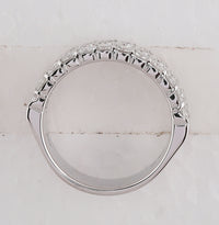 Load image into Gallery viewer, 14kt White Gold Womens Round Pave-set Diamond Triple Row Wedding Band 2.00 Cttw
