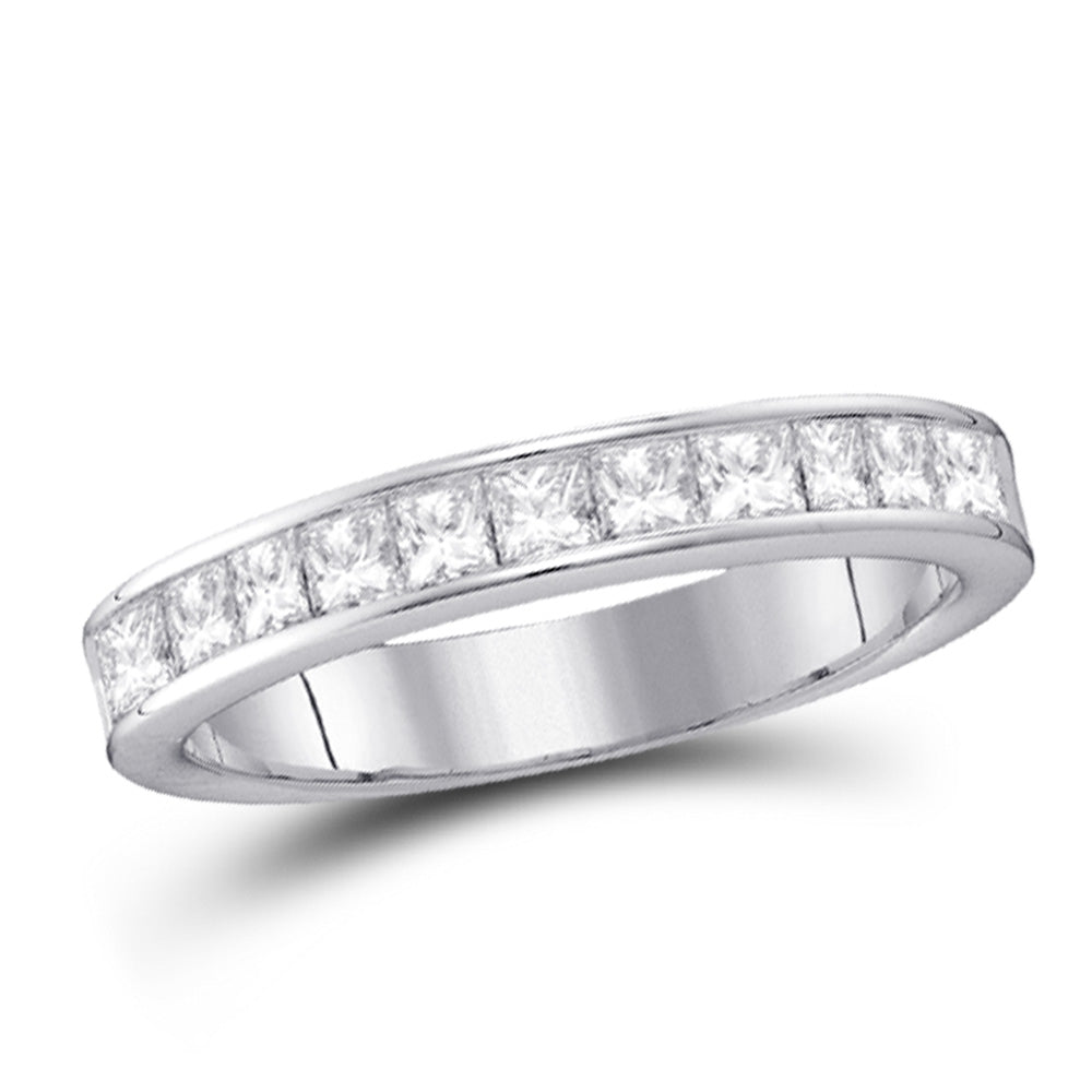 14kt White Gold Womens Round Diamond 3mm Wedding Band Ring 1/4 Cttw