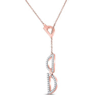 Load image into Gallery viewer, 14kt Rose Gold Womens Round Diamond Geometric Fashion Necklace 1/6 Cttw
